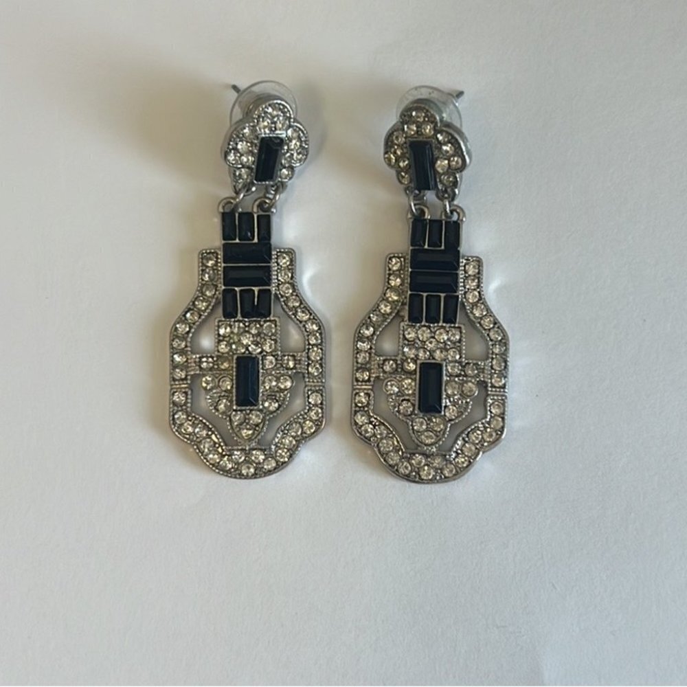 Silver Tone Cubic Zirconia Boho Earrings